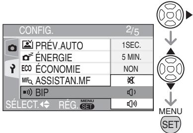 LEICA D-LUX 3 - Appuyez sur, appuyez sur / pour sélectionner le réglage, puis appuyez sur [menu/set]. - 1