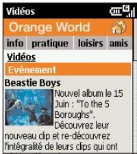 ORANGE SPV C500 - visionner des bandes-annonces cinéma, des clips musicaux... - 1