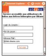 ORANGE SPV C500 - votre messagerie est hébergée par Oleane ou Wanahoo - 1