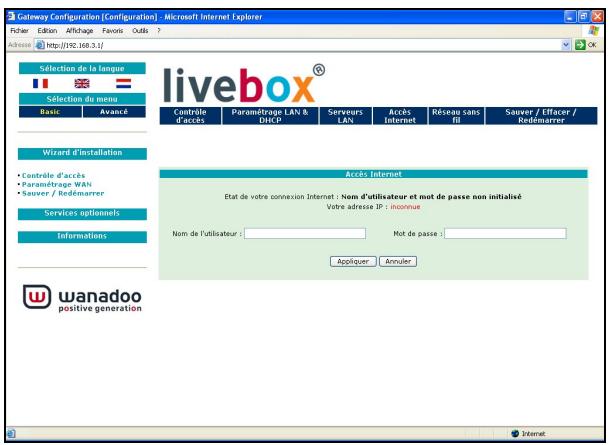 ORANGE LIVEBOX SAGEM F@AST 3202 - Accès au configurateur HTTP de votre passerelle résidentielle - 3