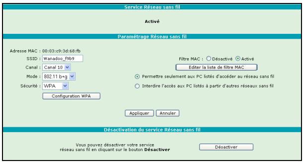ORANGE LIVEBOX SAGEM F@AST 3202 - Configuration du réseau sans fil sur votre Passerelle Résidentière (selon version) - 1