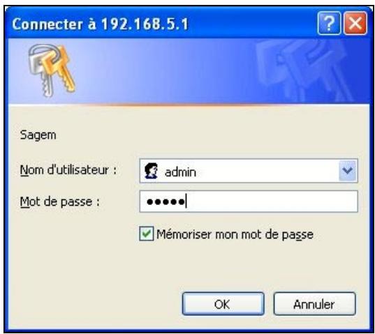ORANGE LIVEBOX SAGEM F@AST 3202 - Accès à l'écran de bienvenue - 5