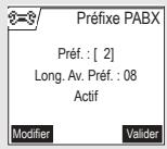 ORANGE D70T - Définir un préfixe PABX - 3