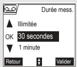 ORANGE D70T - Définir la durée du message - 4