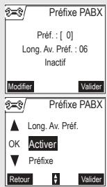 ORANGE D70T - Définir un préfixe PABX - 2