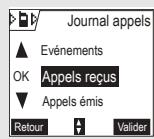 ORANGE D70T - Consulter le journal des appeals reçus ou émis - 2