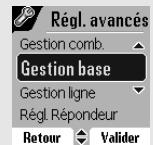 ORANGE D85C - RéGLAGES AVANCÉS / GESTION DE LA BASE - 3