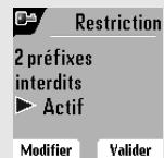 ORANGE D85C - Définir des préfixes interdits - Restrictions d'appels - 3