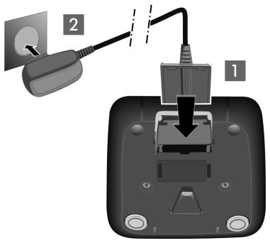 ORANGE GIGASET E500A - Raccordement du chargeur (s'il est fourni) - 1