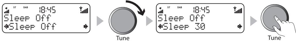 PURE ELAN II - So stellen Sie einen Sleep-Timer ein: - 1