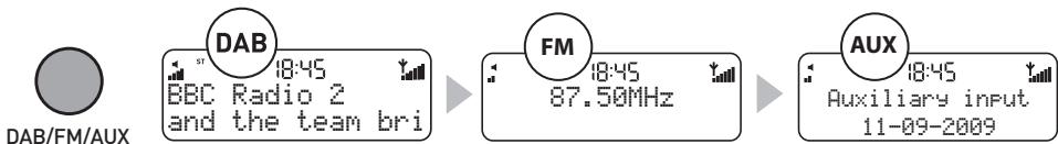 PURE ELAN II - Switching between DAB,FM and AUX - 1