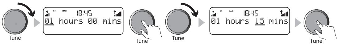 PURE ELAN II - To set a kitchen timer - 1