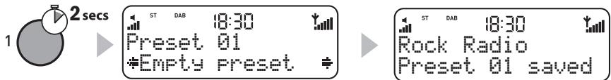 PURE ELAN II - Speichern einer Voreinstellung - 1