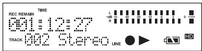 MARANTZ CDR310 - [Pendant un enregistrement sur le disque dur ou une pause d'enregistrement] - 2