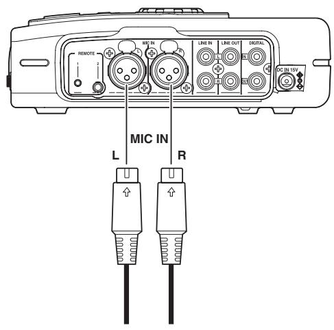MARANTZ CDR310 - Branchez un microphone extérieur et mettez l'appareil sous tension. (P.13, 20) - 1