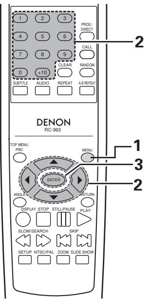 MARANTZ DN-V310 - Utilisation du menu DVD - 1