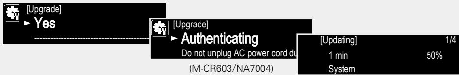 MARANTZ NA7004 - Utilisez  pour selectionner “Yes”, puis appuyez sur ENTER/MEMO. La mise a jour commence. - 1