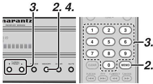 MARANTZ SR 5023,  SR5023 - MÉMOIRE DE PRÉSELECTION MANUELLE - 1