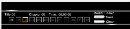 MARANTZ UD5007 - Press ENTER during playback. Memorize the current location under the selected number. - 1