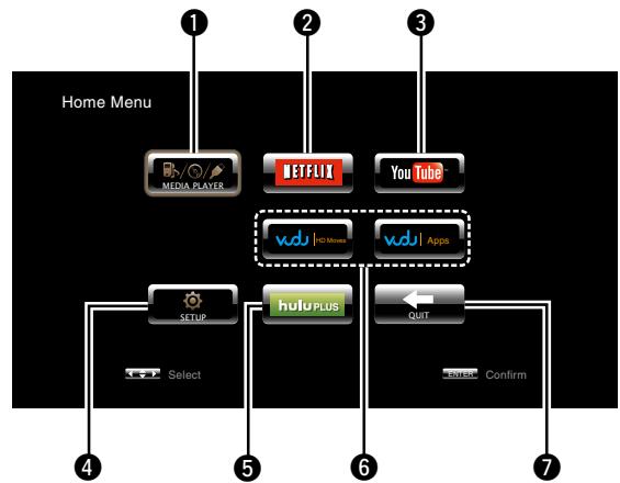 MARANTZ UD5007 - Home menu screen - 1