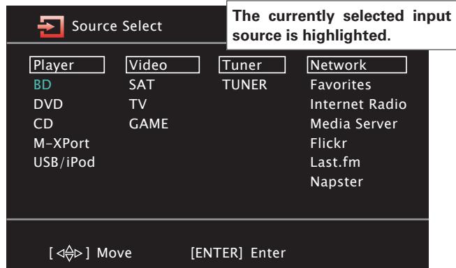 MARANTZ NR 1602 - Selecting the input source - 2