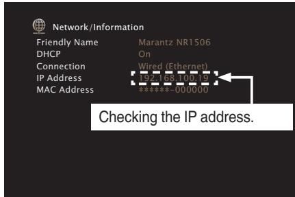 MARANTZ NR1506 - Contrôle de l'appareil à partir d'un contrôle Web - 1
