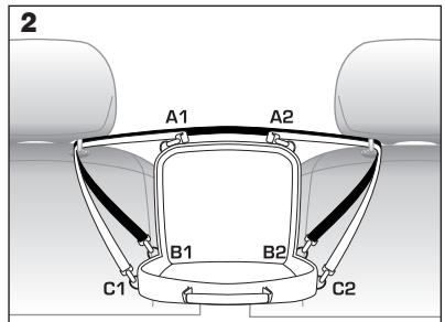 TNB MLDV032640 - Pour fixer l'étui entre les deux sièges avant de la voiture (cf fig. 2). - 1