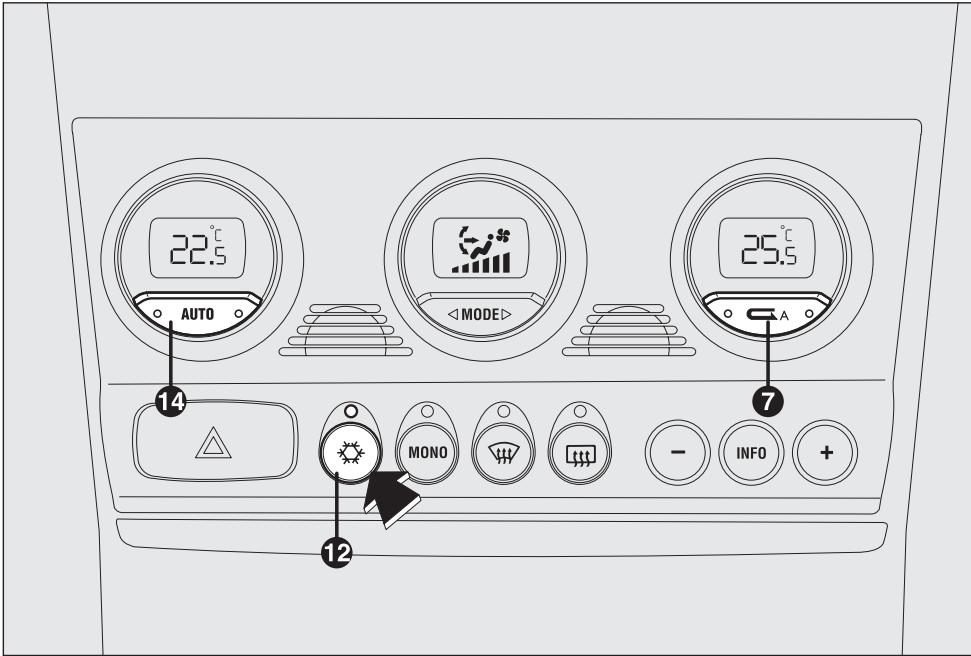 ALFA ROMEO 156 - TOUCHE ACTIVATION ENCLENCHEMENT/ DESENCLENCHEMENT COMPRESSEUR CLIMATISEUR (fig. 109) - 1