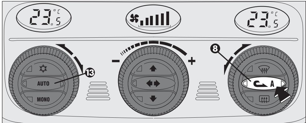 ALFA ROMEO 147 2007 - D'ENCLENCHEMENT/DECLENCHEMENT DU RECYCLAGE D'AIR INTÉRIEUR (fig. 116) - 1