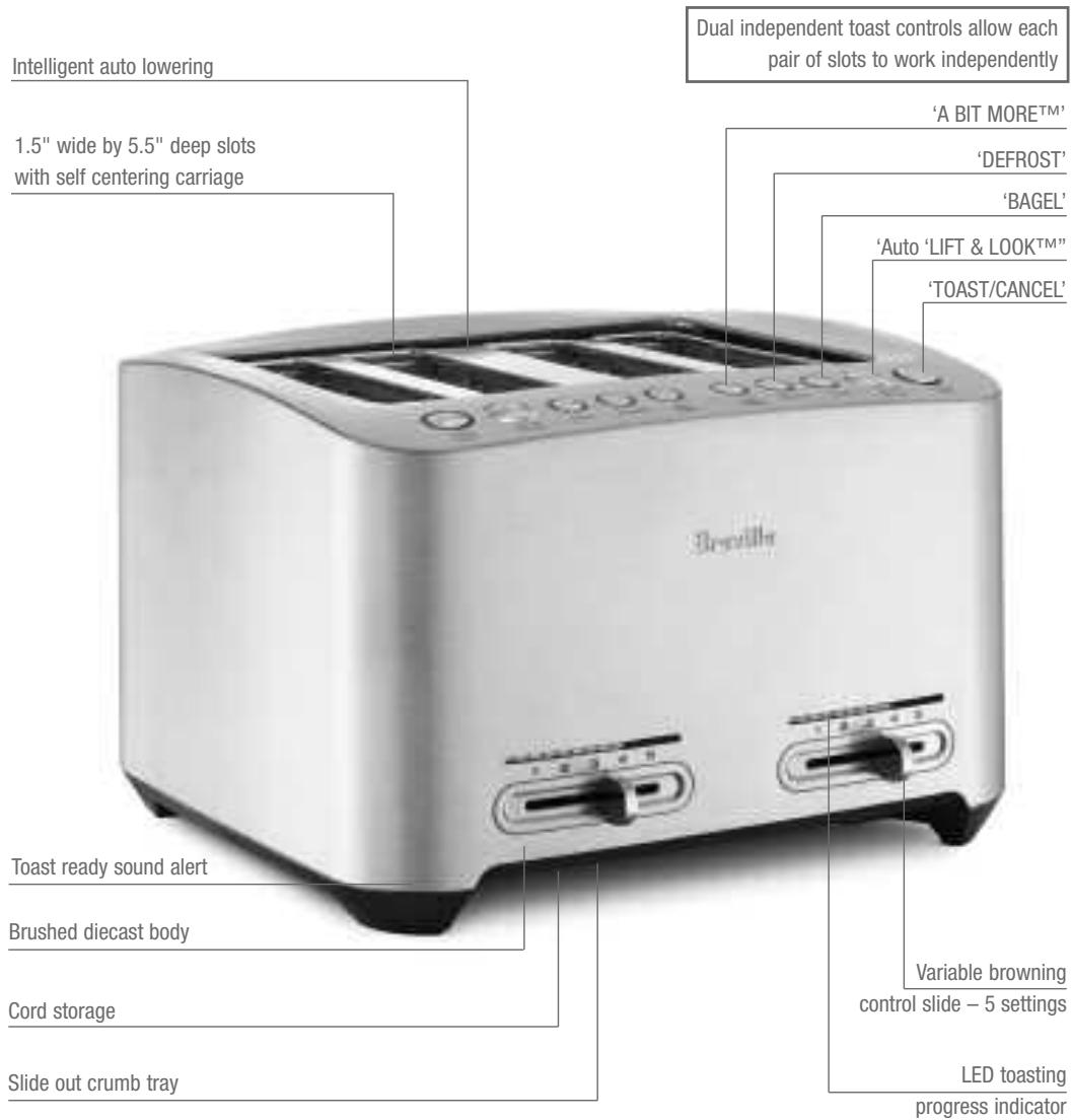 BREVILLE BTA840XL - Connaître vous Grille-pain intelligent en métal moulé Breville - 1