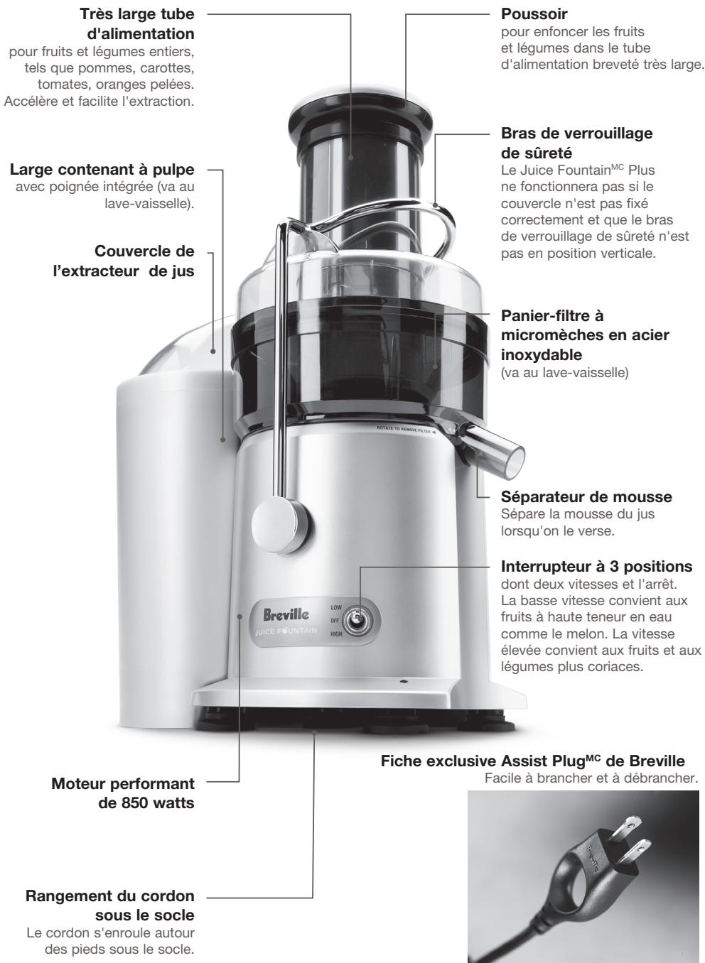 BREVILLE JE98XL - FAITES LA CONNAISSANCE DE VOTRE JUICE FOUNTAINMc PLUS - 1