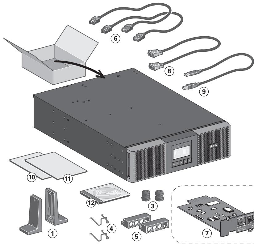 EATON 9PX5KIBP HOTSWAP, 9PX11KIRTNBP HOTSWAP NETPACK, 9PX5KIBP HOTSWAP, 9PX5KIRTN NETPACK, 9PX6KIBP HOTSWAP, 9PX6KIRTN NETPACK, 9PX8KIBP HOTSWAP, 9PX8KIRTNBP HOTSWAP NETPACK - Vérification du kit d'accessoires - 1