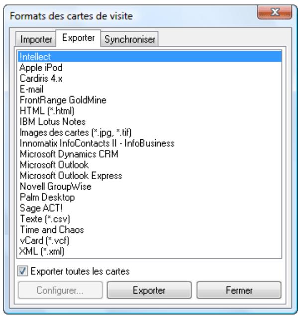 IRIS CARD PRO 4 - Exporter des contacts - 2