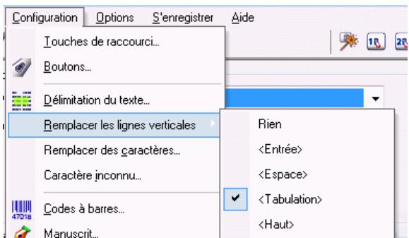 IRIS PEN EXPRESS 6 - Pour remplacer les lignes verticales dans l'application cible: - 1