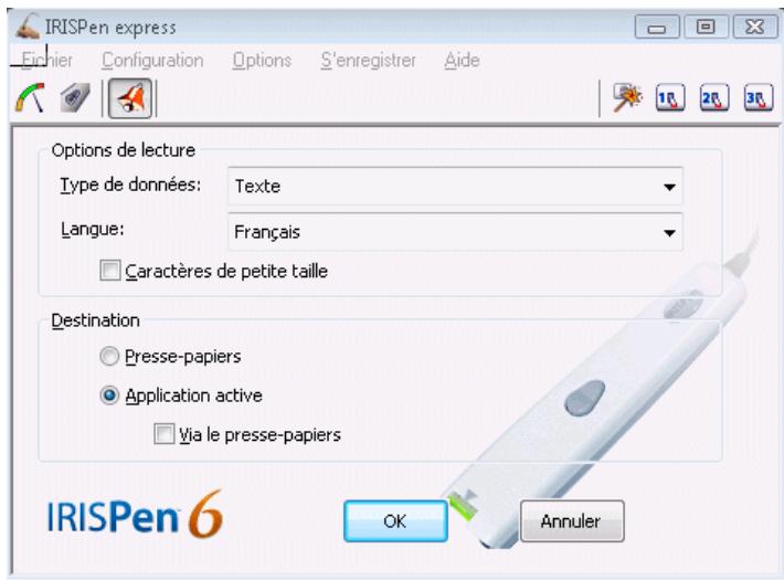 IRIS PEN EXPRESS 6 - La fenêtre principale de l'application - 1