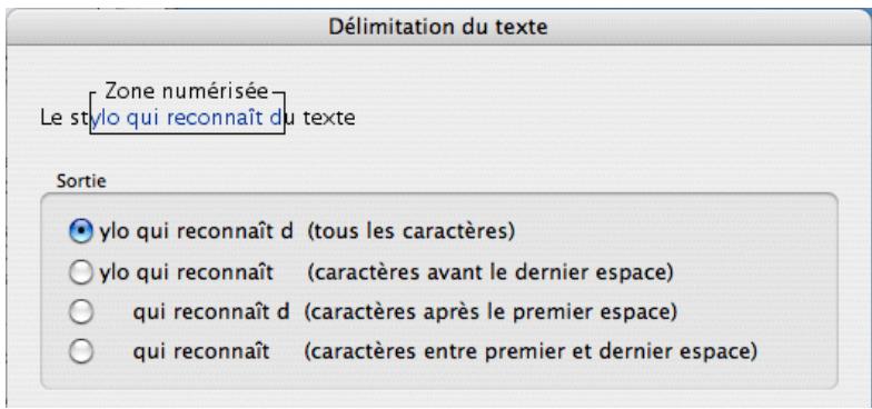 IRIS PEN EXPRESS 6-MAC - Pour définir la délimitation du texte: - 1