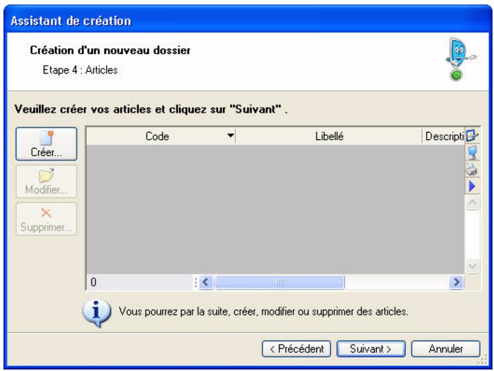 CIEL DEVIS FACTURES 5 - Quatrième étape : articles - 1