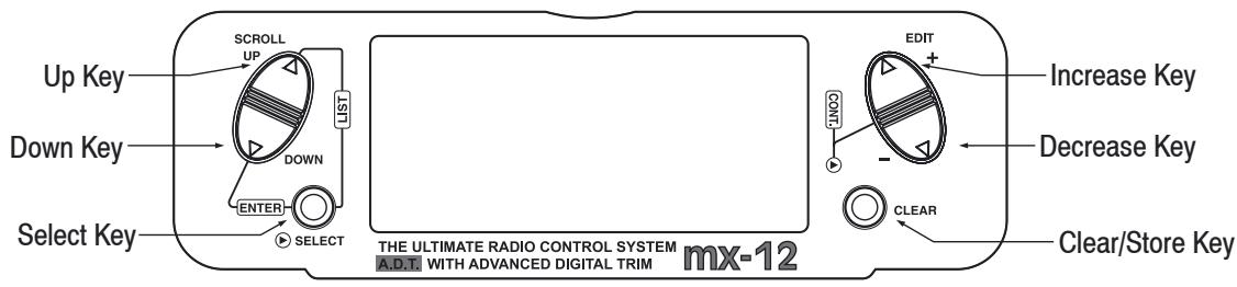 GRAUPNER MX-12 - Key input and display; Alarm and error display - 1