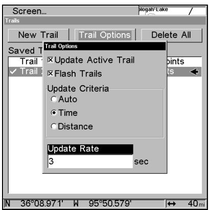 EAGLE SEACHARTER 480DF - Niveau de Mise à Jour des Tracés (Temps, Distance) - 1