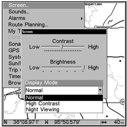 EAGLE SEACHARTER 480DF - Une fois dans le menu Screen (Ecran): - 3