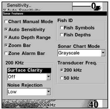 EAGLE SEACHARTER 480DF - Pour régler le niveau de Clarté en Surface: - 1