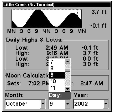 EAGLE SEACHARTER 480DF - Pour visualiser les informations sur la Marée: - 3