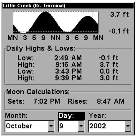 EAGLE SEACHARTER 480DF - Pour visualiser les informations sur la Marée: - 2