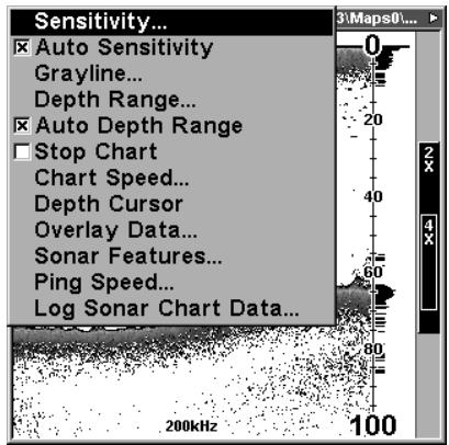EAGLE SEACHARTER 480DF - Pour régler la Sensibilité: - 1