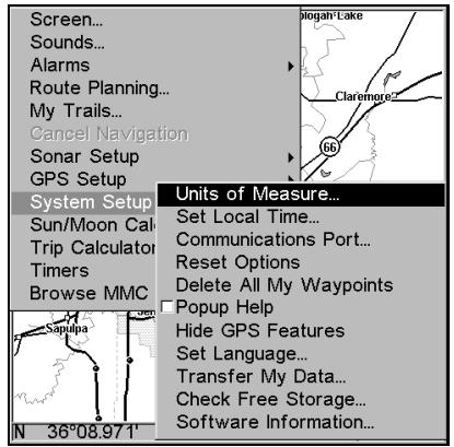 EAGLE SEACHARTER 480DF - Unités de Mesure - 1