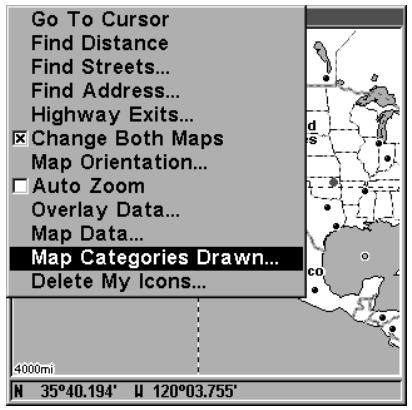 EAGLE SEACHARTER 480DF - Sélection des Catégories de Détails Cartographiques - 1