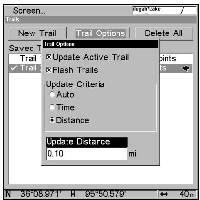 EAGLE SEACHARTER 480DF - Niveau de Mise à Jour des Tracés (Temps, Distance) - 2