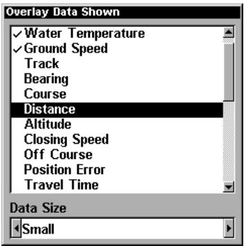 EAGLE SEACHARTER 480DF - Pour selectionner les données à afficher: - 3