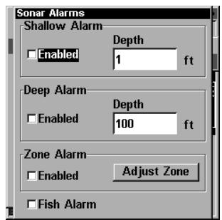 EAGLE SEACHARTER 480DF - Alarmes de Profondeur - 2