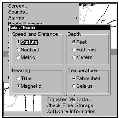 EAGLE SEACHARTER 480DF - Unités de Mesure - 2